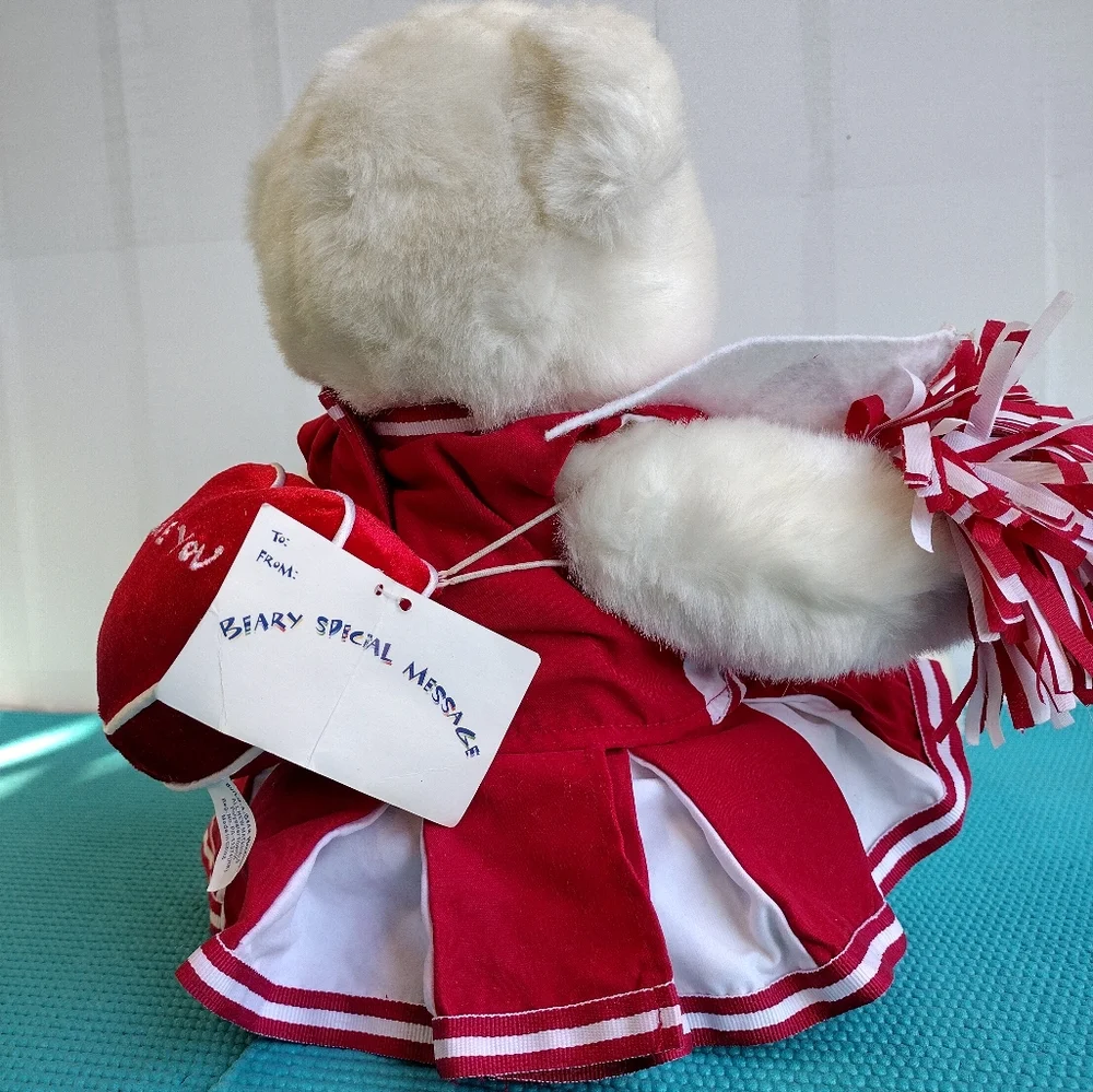 Build-A-Bear workshop Stuffed Polar Bear Wearing Red Cheerleader Outfit